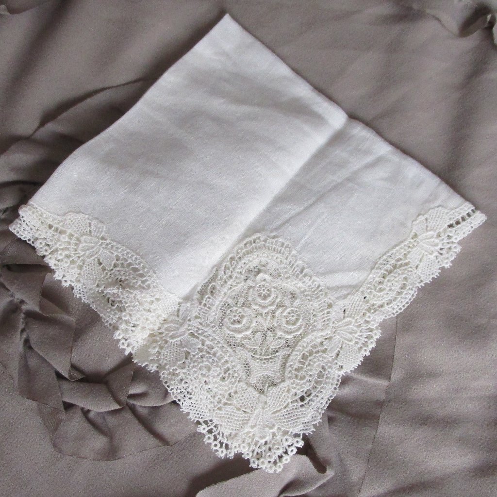 Antique Linen Handkerchief Pocket Square